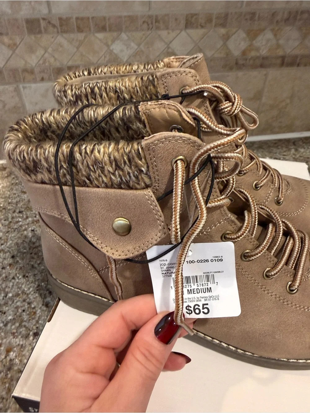 St. John’s Bay Shawn Natural Ankle Boots Size 11